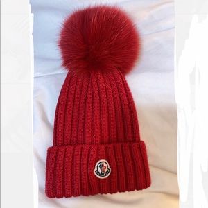 Red Moncler Beanie